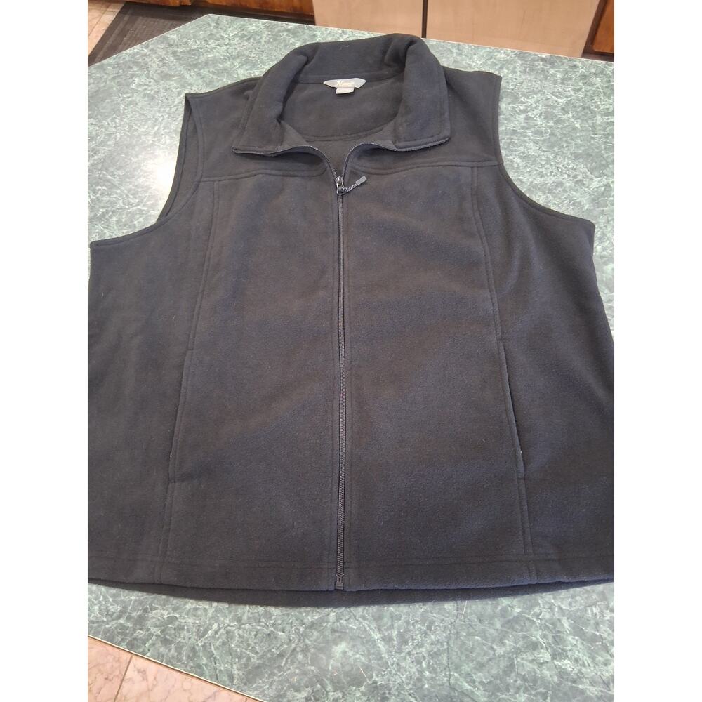 Natural Reflections Womens 1x Black Fleece Vest Full Zip BrassPro Shops Pockets
